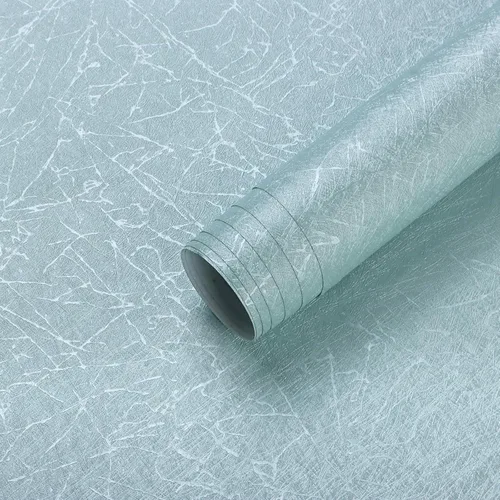 GloryTik Papel tapiz de seda azul claro para despegar y pegar, papel de contacto blanco en relieve, autoadhesivo, extraíble, papel tapiz texturizado