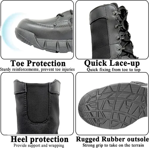 Miniatura 5 de Zapatos tácticos ligeros para hombre, botas de combate, botas marrones coyote, entrenamiento militar, con cordones, senderismo al aire libre