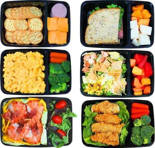 Miniatura 3 de Simple Houseware Paquete de 16 recipientes reutilizables de preparación de comidas de 28 onzas, 2 compartimentos, sin BPA, apilables, aptos