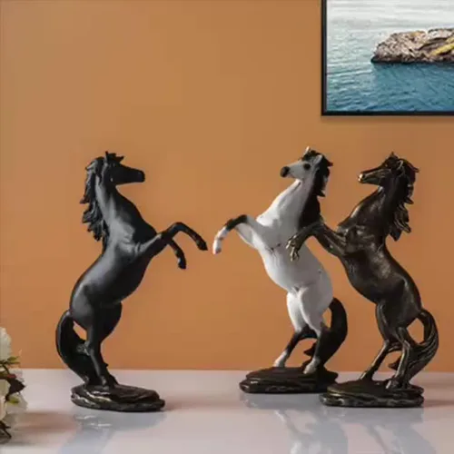 Miniatura 4 de Adornos modernos, estatua en forma de caballo, escultura/artesanía de resina artesanal, accesorios de decoración del hogar, estudio de oficina