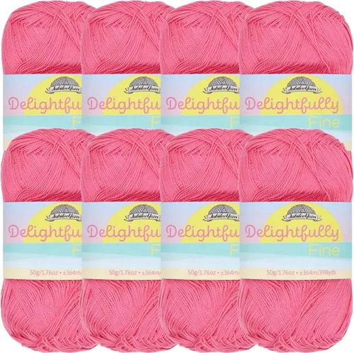 Miniatura 27 de JubileeYarn - Ovillo de hilo deliciosamente fino, 1.76 oz/madeja de rayón de bambú, color rosa polvo, 4 madejas