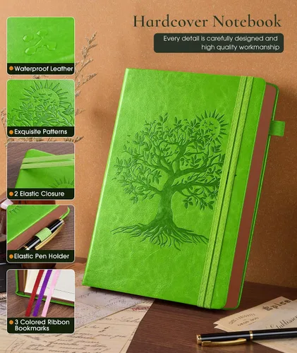 Miniatura 3 de Diario vintage de cuero, cuaderno rayado de 300 páginas con páginas numeradas, cuaderno A5 para mujeres y hombres, diario de viaje, diario