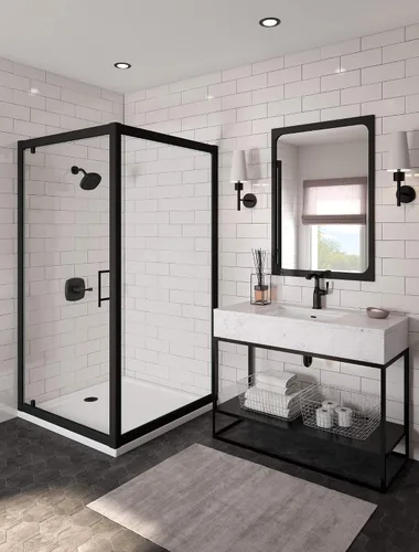 Miniatura 3 de DELTA FAUCET 676-BLLHP-DST Stryke Grifo de altura media menos mango negro mate solo agujero Mate negro
