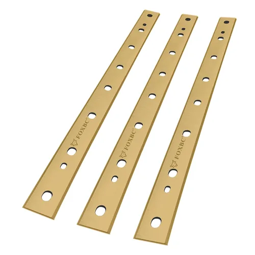 Miniatura 2 de FOXBC Repuesto de cuchillas de titanio de 12-1/2 pulgadas para cepilladora DeWalt DW734, repuesto DW7342, juego de 3
