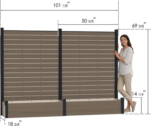 Miniatura 7 de Kozyard - Paquete de 2 pantallas de privacidad con maceta, 70 pulgadas de alto x 51 pulgadas de ancho, marco de aluminio impermeable con tablas
