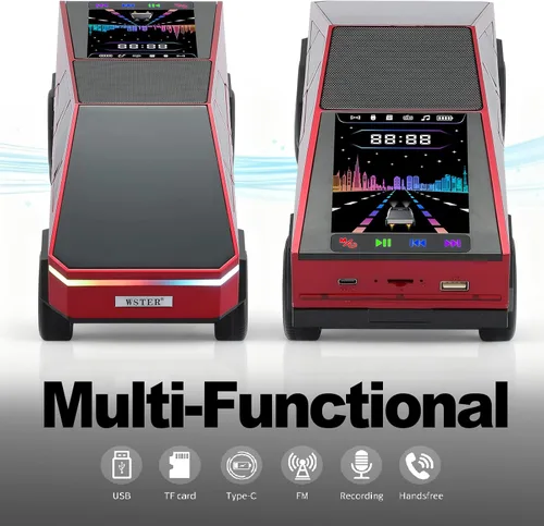 Miniatura 2 de WSTER Cyber Pickup - Altavoz Bluetooth con pantalla LED, regalo considerado para fanáticos del diseño de automóviles y usuarios de audio, TWS
