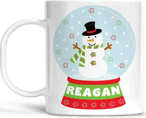 Taza de Navidad personalizada con diseño de muñeco de nieve con nombre de niños, irrompible, apta para lavavajillas, sin BPA