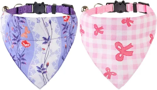Miniatura 29 de Collares de gato KZHAREEN para Pascua, separables con bandana y campana, collar ajustable para gatito, perrito pequeño, niñas y niños Pascua-2