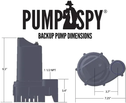 Miniatura 8 de PumpSpy PS2000C SmartPump combinación premontada con conexión Wi-Fi, bomba de sumidero primaria de 1/2 HP y bomba de sumidero de reserva de batería