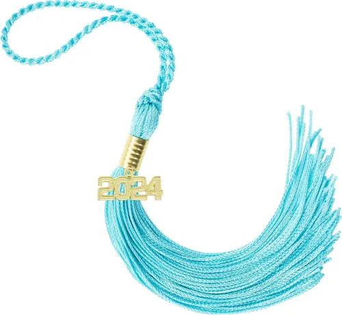 Miniatura 491 de Borla de graduación Aqua 2022, todos los colores escolares disponibles, fabricada en Estados Unidos