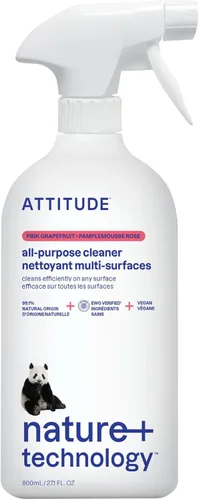 Miniatura 13 de ATTITUDE Spray limpiador multiusos, verificado por EWG, vegano, fabricado con 94% de ingredientes a base de plantas, sin rayas para cocina, baño