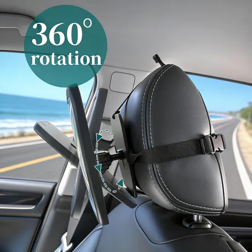 Miniatura 3 de Funbliss Espejo de Coche para Bebé para Asiento Orientado hacia Atrás, Rotación de 360°, Vidrio Acrílico Irrompible Certificado de Seguridad, Vista