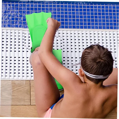 Miniatura 4 de UPKOCH Juego de equipo de esnórquel para niños, 2 piezas, popotes, aletas cortas para natación, diseño semiseco antivaho para niños y niñas