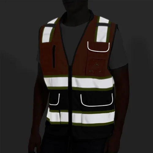 Miniatura 5 de ArcRidge Chaleco de seguridad reflectante para hombres y mujeres, chaleco de construcción de alta visibilidad, tiras reflectantes de doble tono