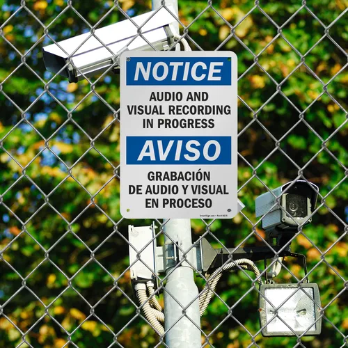 Miniatura 3 de Aviso: y visual de audio grabación en el Progreso, aviso Audio y grabacio vissual en señal, 10" x 7