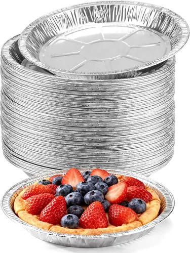 Miniatura 6 de Paquete de 100 moldes redondos de papel de aluminio para tartas de 4 pulgadas, latas desechables de papel de aluminio para hornear, cocinar