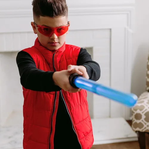 Miniatura 5 de Space Blaster Playset para niños – Ultimate Alien Combat Toy Juego de rol de 5 piezas Varita iluminada, gafas, cuchillo de juego de simulación