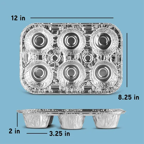 Miniatura 3 de PLASTICPRO Moldes de papel de aluminio para muffins reutilizables y desechables, molde de papel de aluminio para muffins y tartas
