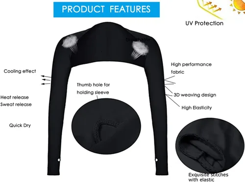 Miniatura 2 de 4 piezas de protección UV, chal de sol, manga de enfriamiento para brazo con orificio para el pulgar para mujeres y hombres, ciclismo, conducción, 2