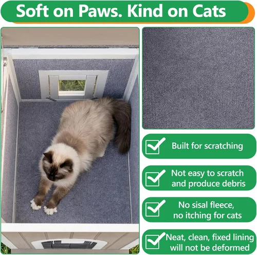 Miniatura 3 de PetsCosset Casa para gatos al aire libre resistente a la intemperie, refugio de gatos de dos pisos para exteriores, condominio interior para gatos