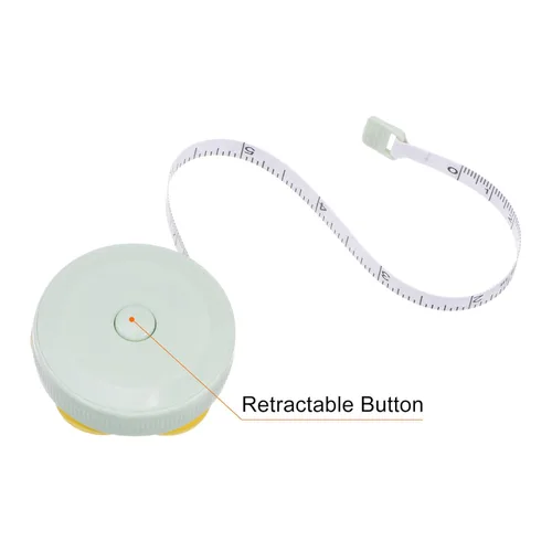 Miniatura 5 de HARFINGTON 2 cintas métricas suaves de 60 pulgadas, 4.9 ft, retráctil, mini cinta métrica de dibujos animados, regla de cinta linda para coser