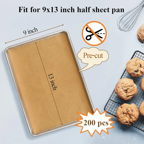 Miniatura 2 de DISSKNIC 200 piezas de papel pergamino sin blanquear para forros de freidora de aire, papel pergamino precortado de 9 x 13 pulgadas para hornear