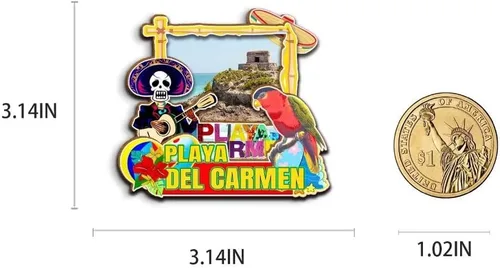 Miniatura 3 de Imán de madera para nevera de Playa del Carmen, México, 3D, monumentos de viaje, coleccionables, recuerdos, decoración hecha a mano