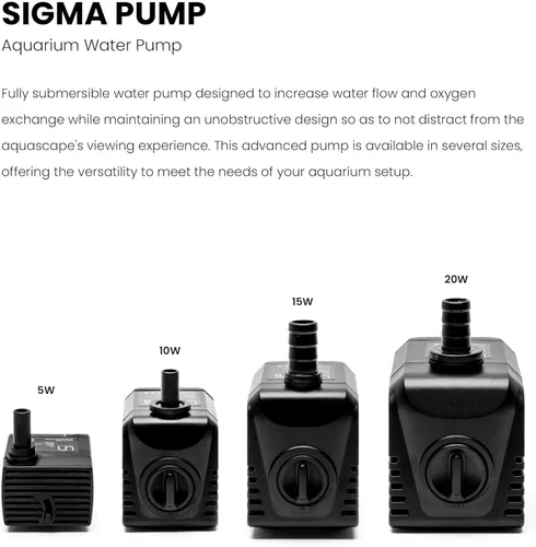 Miniatura 2 de UNS Sigma - Bomba de agua multiusos de 15 W, 237.8 GPH 900L/HR IPX8, cabezal de potencia compacto, bomba de agua sumergible ajustable para acuario