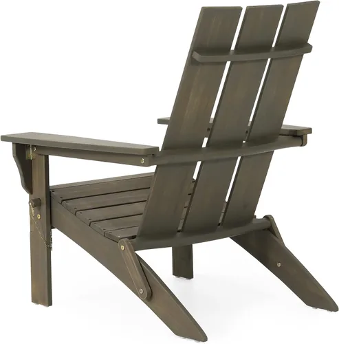 Miniatura 7 de Christopher Knight Home Zuma Silla Adirondack plegable para exteriores, madera de acacia, color gris