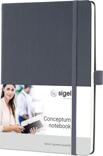 Miniatura 24 de Sigel Cuaderno CO120 CONCEPTUM®, negro, Tapa dura, liso con hoja guía rayada, aprox. A5, con numerosas características