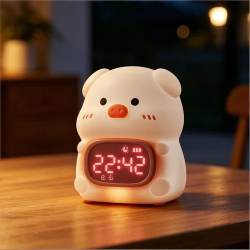 Miniatura 14 de DORA - Reloj despertador para perros para dormitorios de niños y niñas, bonito reloj despertador LED con pantalla digital, entrenador de sueño