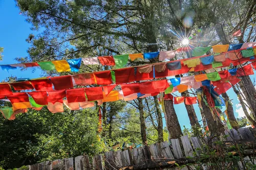 Miniatura 5 de Banderas tibetanas de oración, 60 unidades, banderas budistas de meditación para interiores y exteriores, banderas de oración de caballo de viento