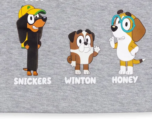 Miniatura 7 de Bluey Winton Snickers Honey Muffin Bandit Dad Chilli Mom Missy Chloe Coco Bingo - Paquete de 2 camisetas para niñas de niños pequeños a niños