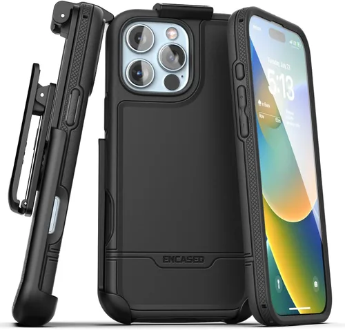 Miniatura 20 de ENCASED Funda para cinturón con clip para iPhone 11 (2019 Rebel Armor) Funda protectora resistente de cuerpo completo con soporte (Negro)