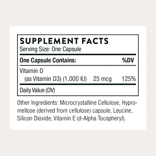 Miniatura 2 de Thorne Research – Vitamina D – Suplemento de Salud de Pura D3, D128, 90