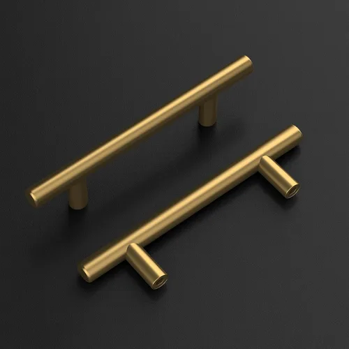 Miniatura 9 de Goldenwarm - Paquete de 25 manijas doradas de 3 pulgadas para gabinetes, tiradores cepillados dorados para cajones de latón, manijas doradas