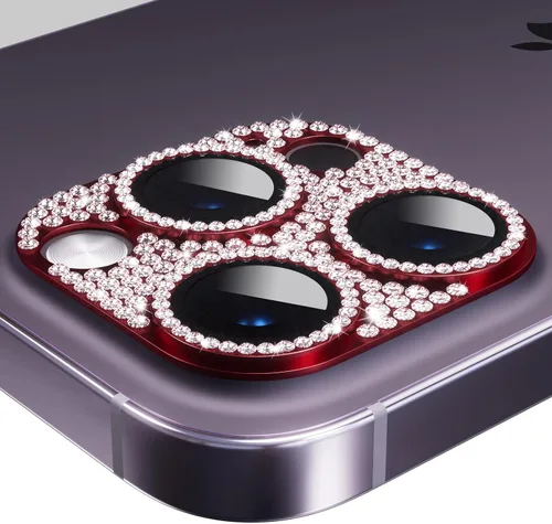 Miniatura 10 de AKABEILA Compatible con cámara iPhone 11 Pro Max/11 Pro, protector de lente con diamantes de imitación, protección de vidrio templado 9H, Negro