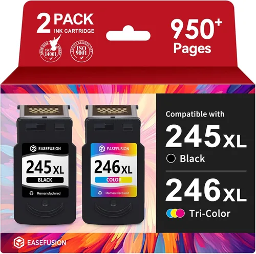 EaseFusion 245XL 246XL Combo Pack de repuesto para cartuchos de tinta negra de Canon Ink 245 246 PG-245 XL PG-245XL para impresoras Canon Pixma