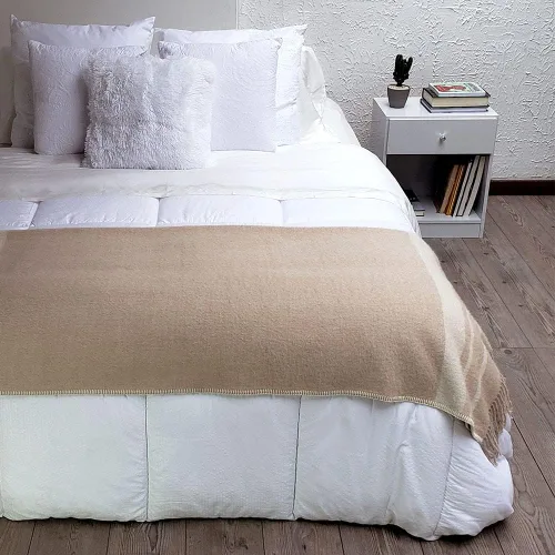 Miniatura 2 de Mountain Whipstitch - Manta ecológica de lana de alpaca 100% sin teñir, colores naturales, suave y cálido, diseño a rayas, 72 x 52 pulgadas