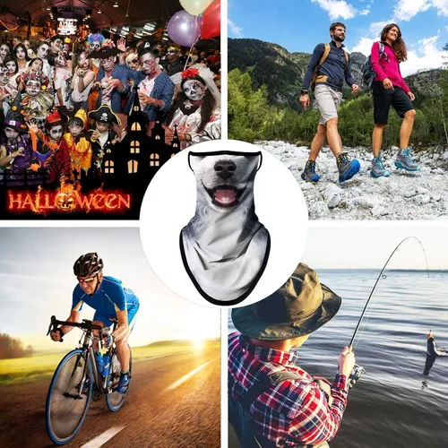 Miniatura 7 de Obacle Bandana facial con bucles para las orejas, polaina transpirable para el cuello para hombres y mujeres