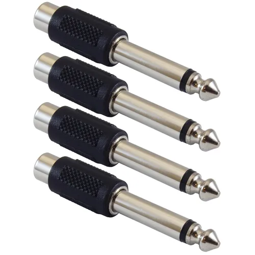 Miniatura 4 de GLS Audio Store Adaptador RCA a 1/4 TS – RCA hembra a adaptador de enchufe TS mono macho de 1/4 pulgadas – todos los conectores metálicos