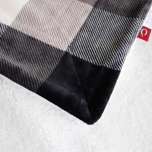 Miniatura 3 de SOCHOW Manta de Sofá de Vellón Sherpa a Cuadros Buffalo, Manta de Ropa de Cama de Doble Cara a Cuadros Súper Suave y Lujosa 60 x 80 pulgadas