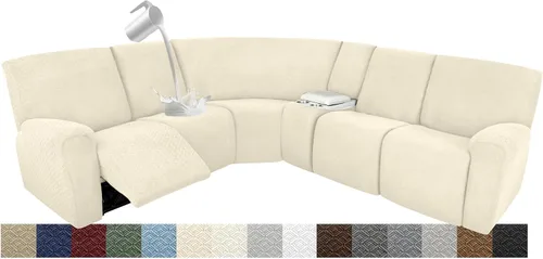 Miniatura 107 de Fundas impermeables de sofá reclinable modular para sofás reclinables, lavable en forma de L, para perros, fundas elásticas para sofá reclinable