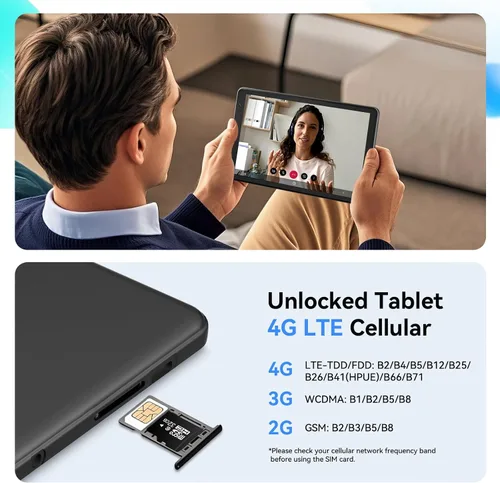 Miniatura 2 de Topsand Tablet Android 15 de 8 pulgadas con ranura para tarjeta SIM Tablet Teléfono Celular Desbloqueado con 4G LTE Octa Core 12GB RAM 64GB ROM 2TB