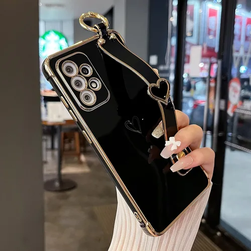Miniatura 37 de ZTOFERA Funda diseñada para Samsung Galaxy S20 FE 5G, borde chapado de lujo, patrón de corazones de amor con pulsera y función atril, protección