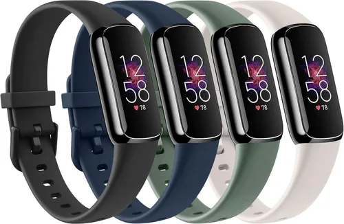 Miniatura 14 de Paquete de 4 correas deportivas compatibles con Fitbit Luxe para mujeres y hombres, correas deportivas de repuesto de silicona suave para Fitbit