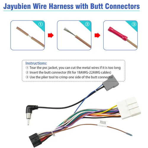 Miniatura 5 de Kit de adaptador de arnés de cable de radio para coche de 20 pines con conectores tipo culata de reemplazo para Nissan Altima Frontier Xterra Subaru