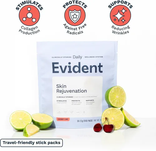 Miniatura 3 de Polvo de rejuvenecimiento de la piel – Suplemento de colágeno con resveratrol, hialuronato de sodio, CollaBZEn, vitaminas C y E – Apoya