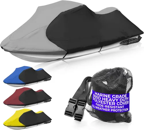 Miniatura 11 de Trailerable PWC Jetski Watercraft Jet - Funda para esquís de hasta 3 plazas Borgoña/ Negro