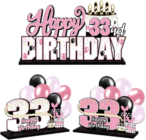 Miniatura 44 de LINGTEER Feliz 10º Cumpleaños Juego de Centros de Mesa de Acrílico Azul para Mesa - Brindemos por Diez Años Decoraciones de Regalo de Fiesta de 10º